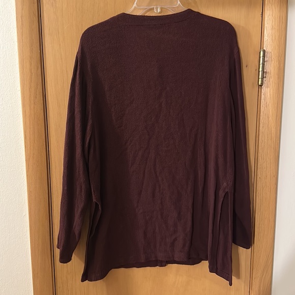Cut Loose Women’s Lagenlook Button Down Sweater Rayon Flax Burgundy Small Med - Picture 7 of 10